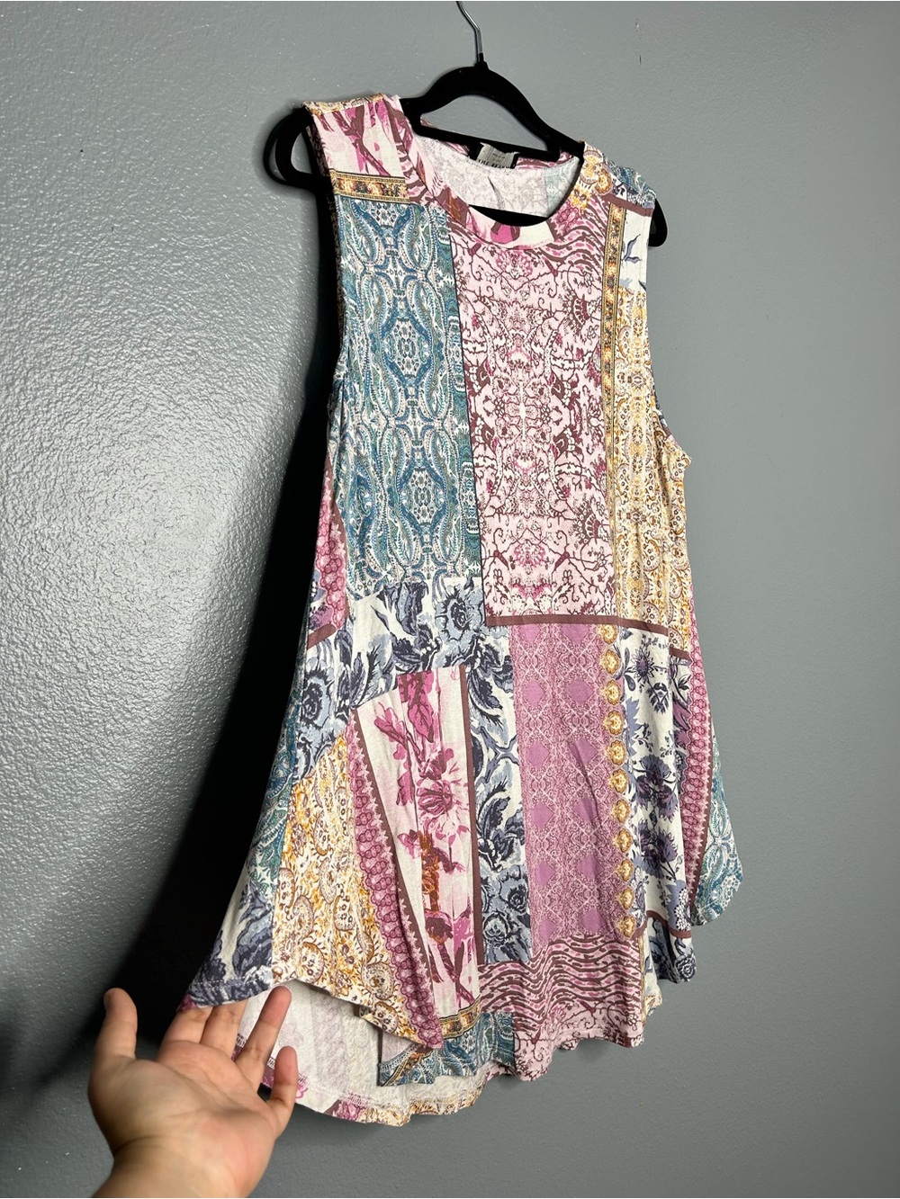 Lane Bryant Boho Floral Patchwork Artsy Lagenbook Sleeveless Tunic -14/16 xl